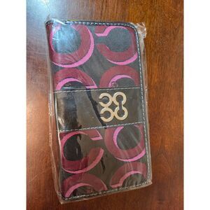 Coach Wallet Trifold Full Size Sealed Plum Black Pink